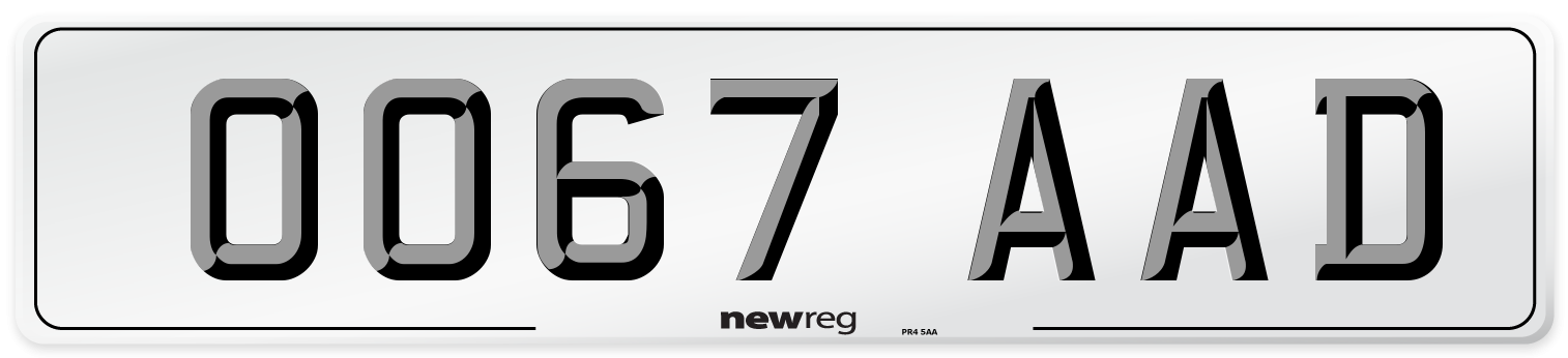 OO67 AAD Number Plate from New Reg